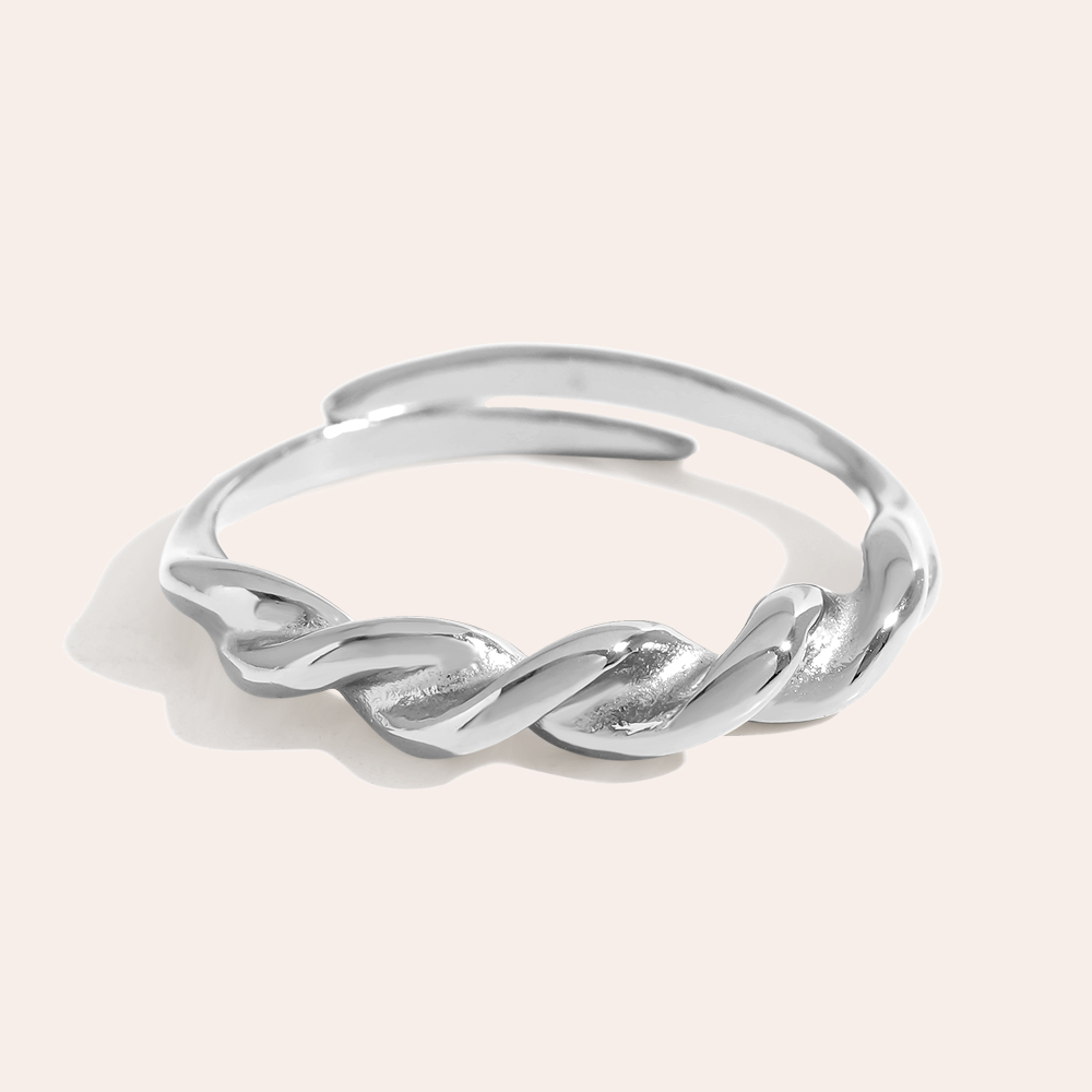 Fine Twist Edelstahl Ring    