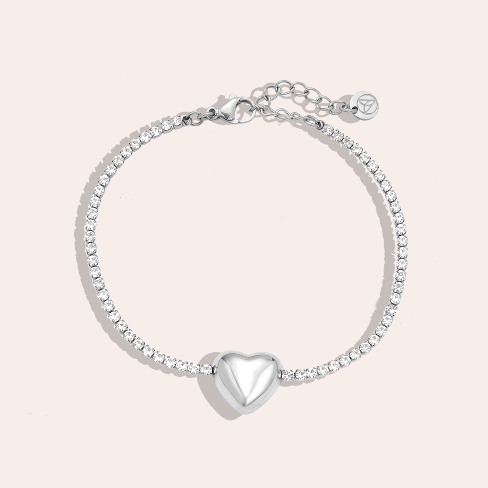 16cm Heart In Diamond Chain Edelstahl Armkette
