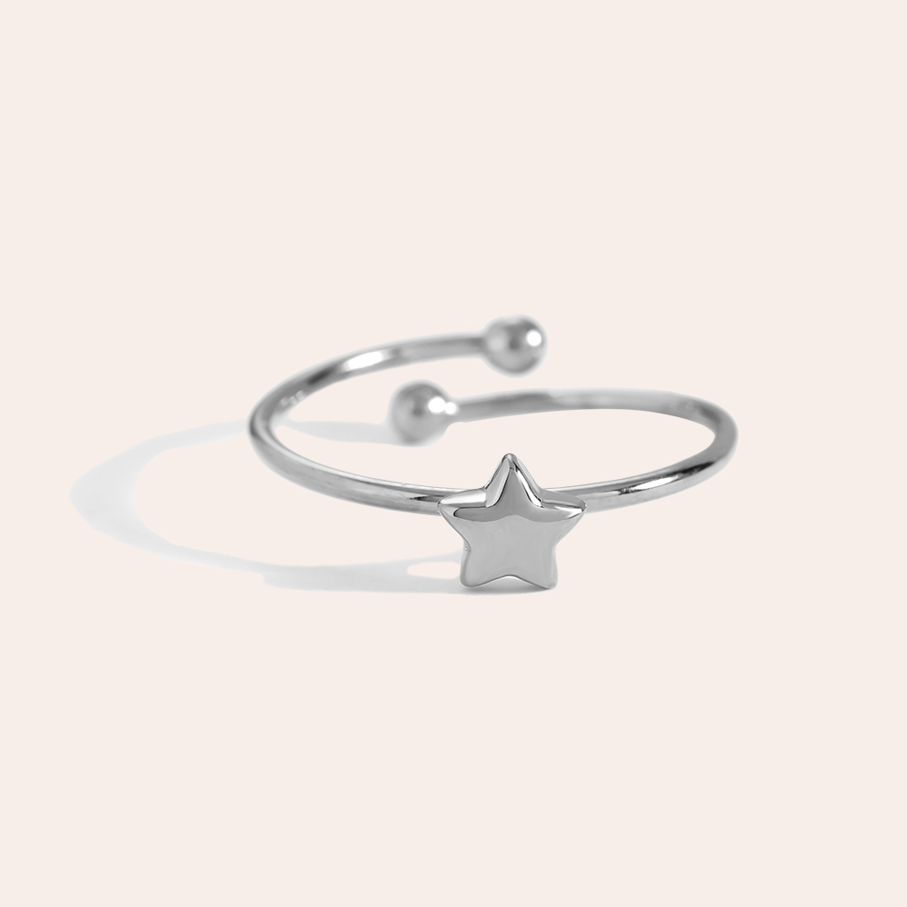 Edelstahl Ring Simple Star