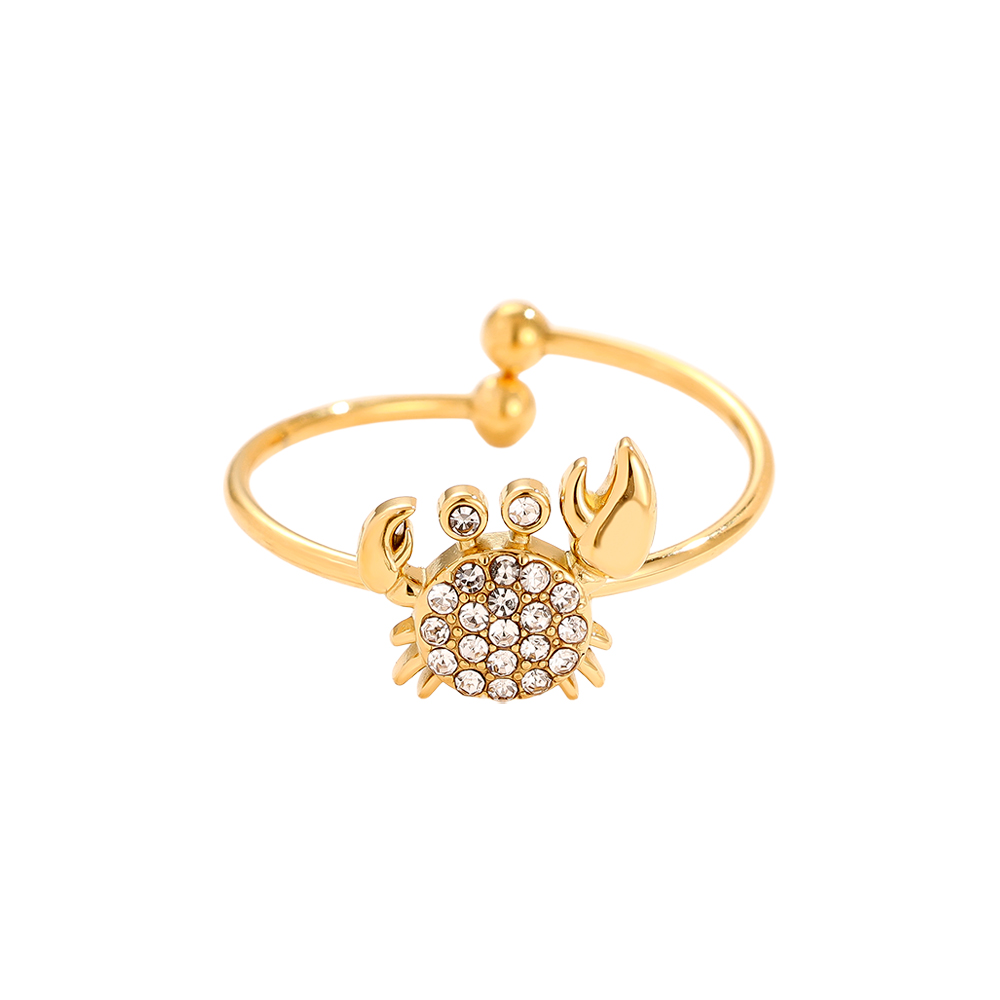 Diamond Crab Edelstahl Ring          