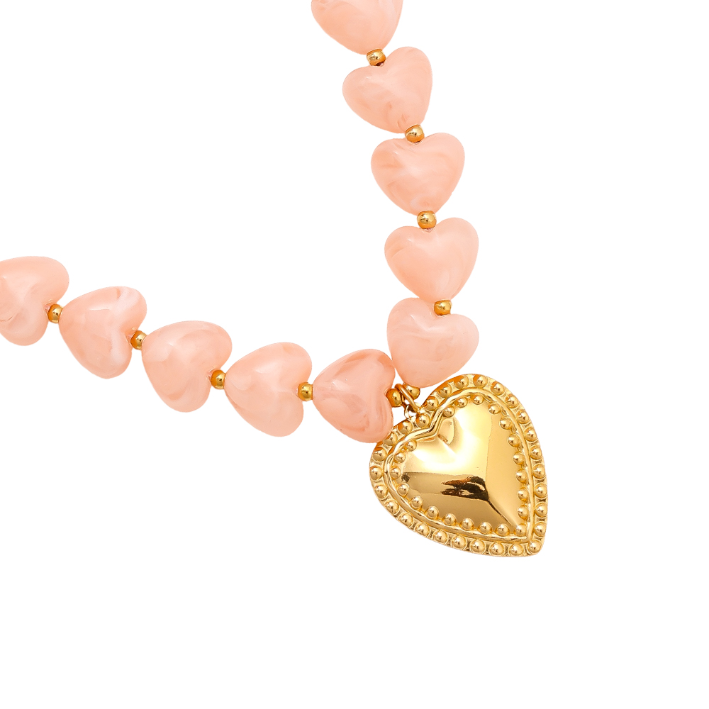 45cm Acrylic Heart Chian Edelstahl Halsketten 