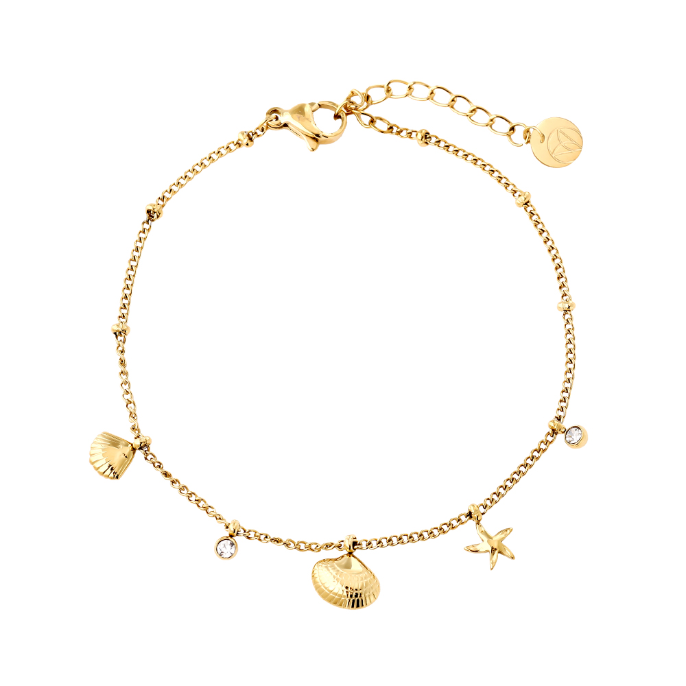 17cm Ocean And Diamond Dots Edelstahl Armband   