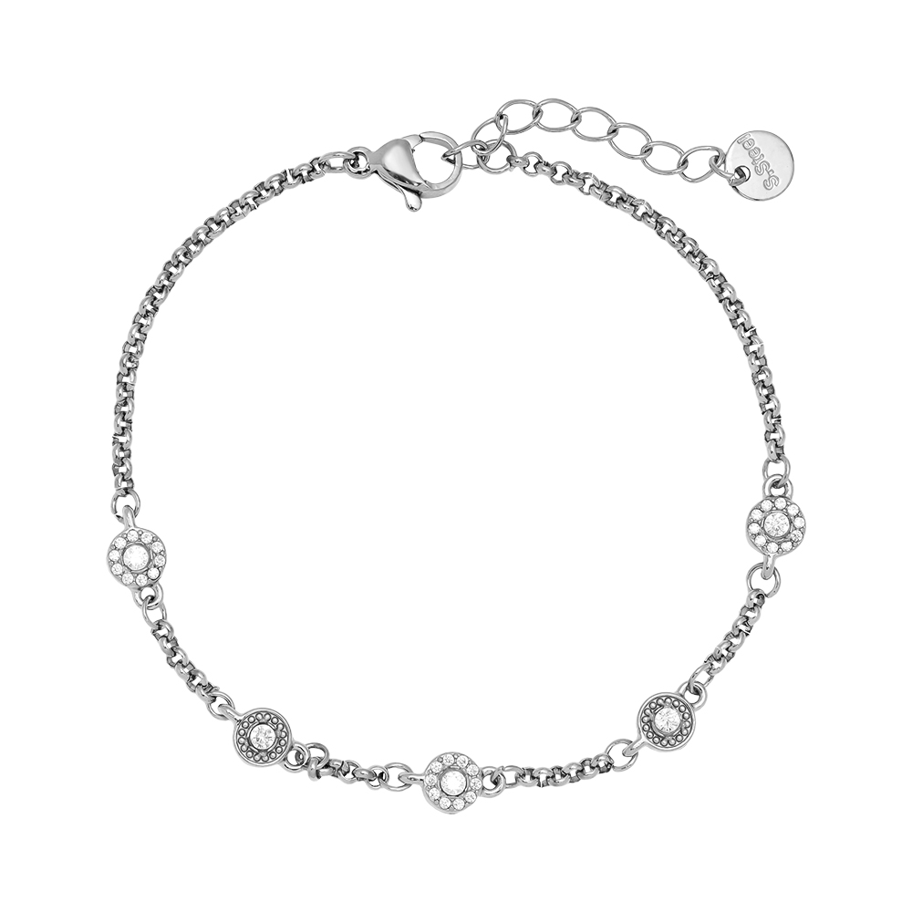 Edelstahl Armkette 17cm Perfect Small Diamond Dots