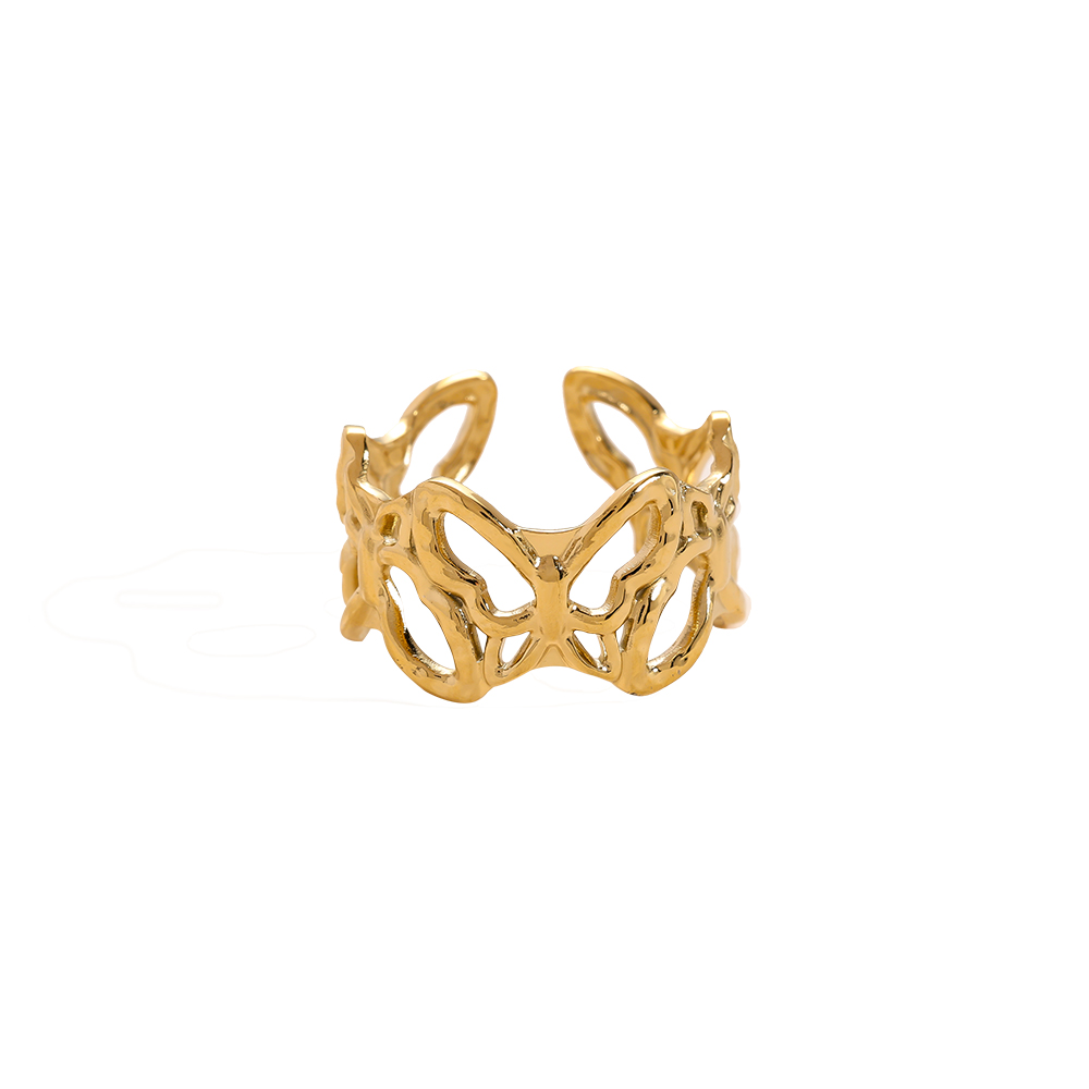 adjustable Butterfly Edelstahl Ring
