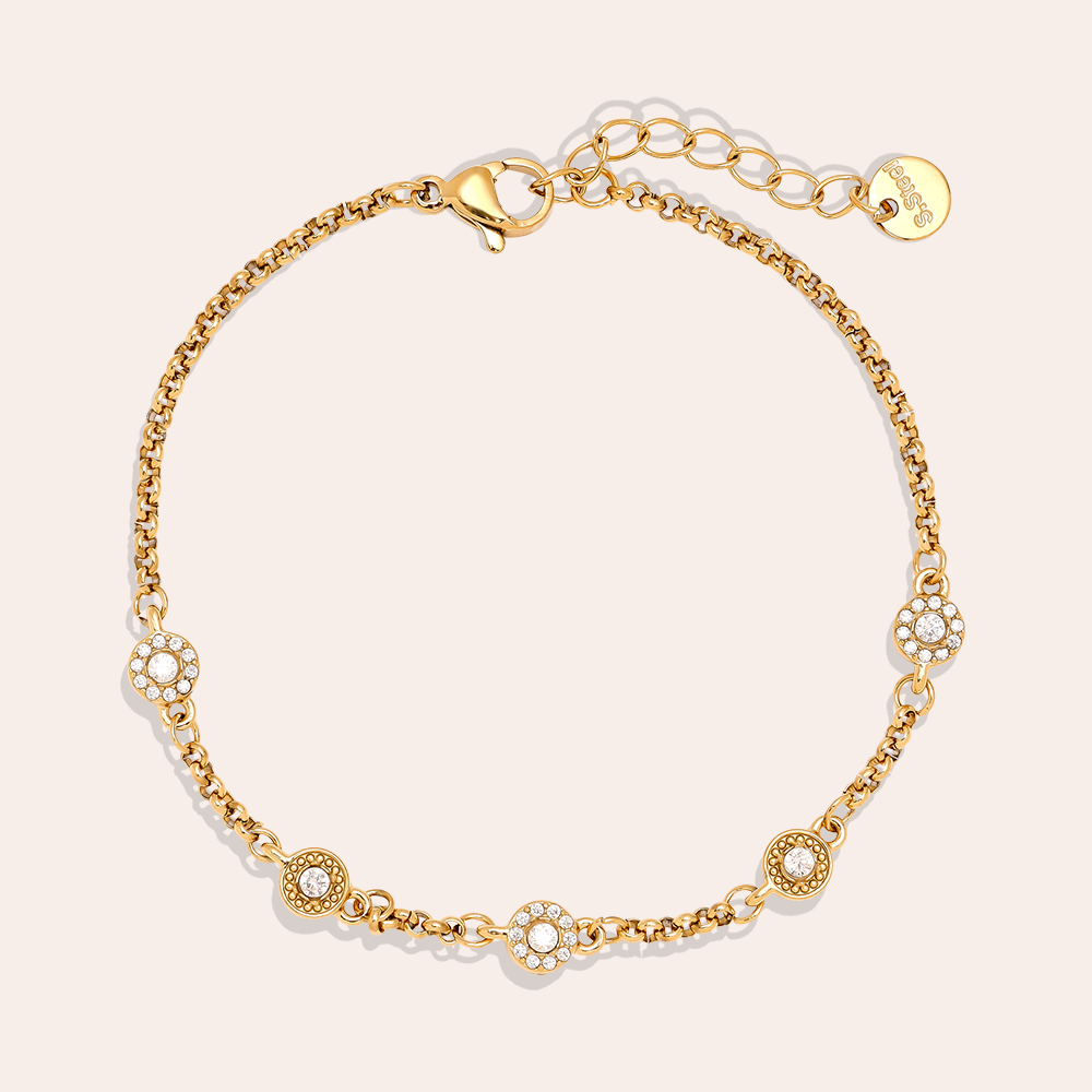 Edelstahl Armkette 17cm Perfect Small Diamond Dots
