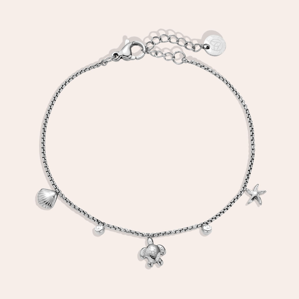17cm Mini Sea Life And Diamond Edelstahl Armkette 