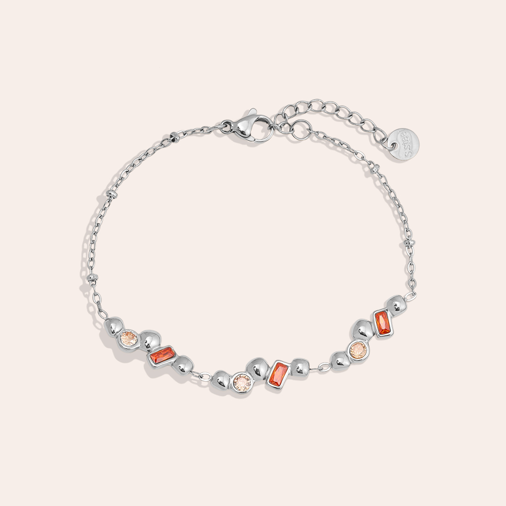 17cm Nice Diamond With Deco Edelstahl Armkette  