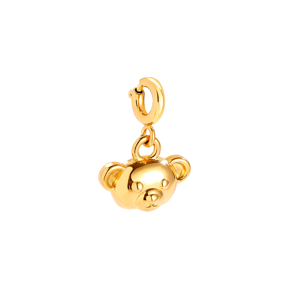 12.8mm Spring Clasp Bear Head Edelstahl Pendant     