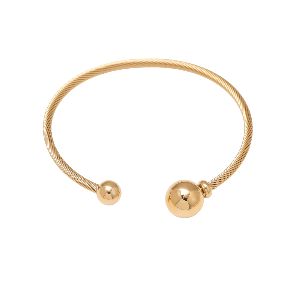 Adjustable Two Ball Edelstahl Armreif     