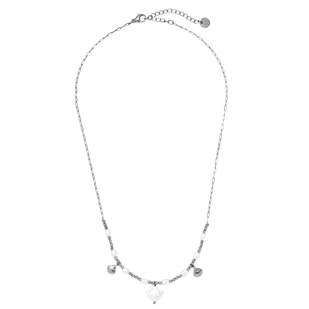 40cm Pearly Shell Edelstahl Halskette