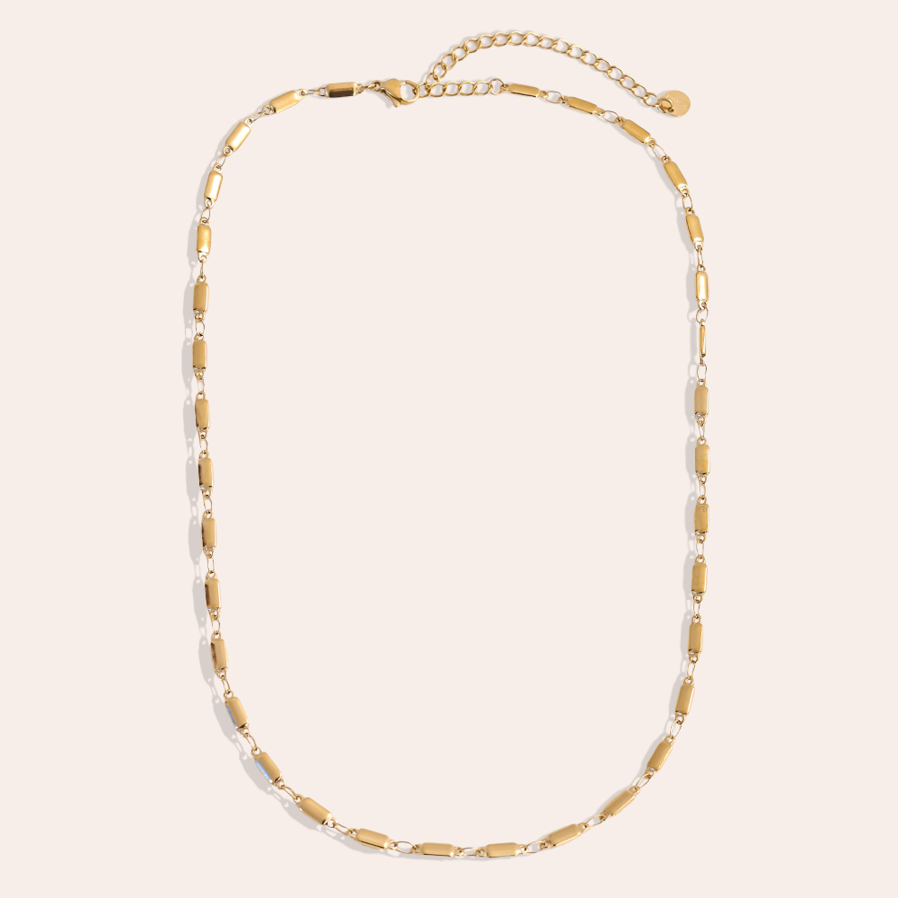 42cm Rechteckkette Edelstahl Halskette      