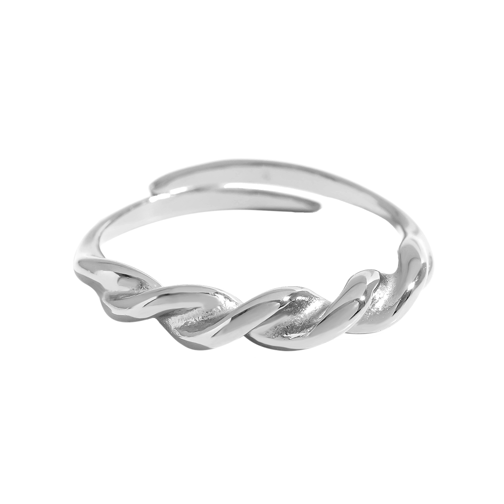 Fine Twist Edelstahl Ring    