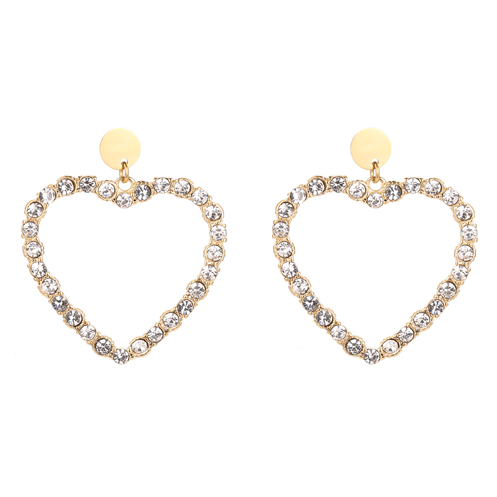 Blinding Diamond Heart Edelstahl Ohrstecker