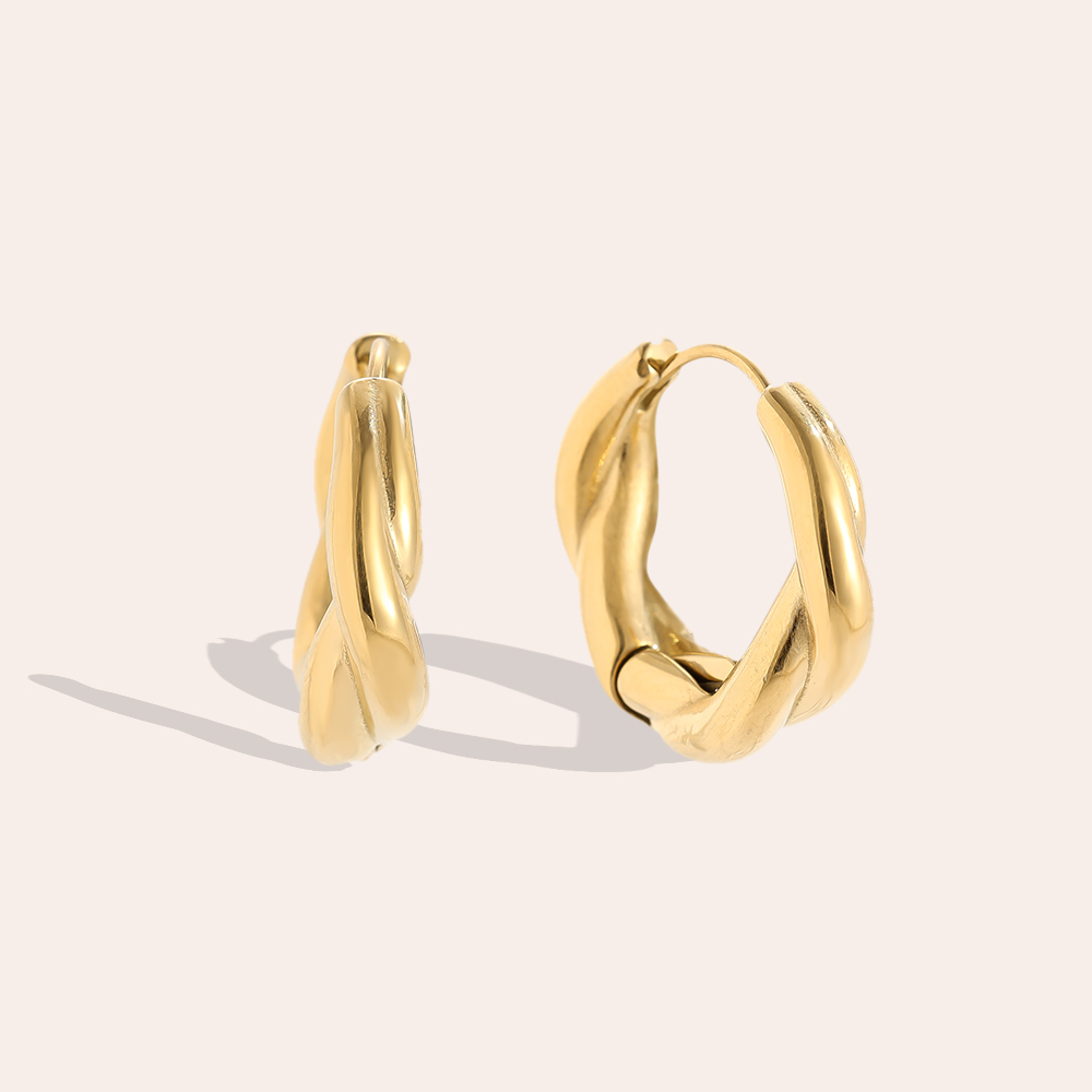 2.2cm Twist Hoop Edelstahl Ohrringe       