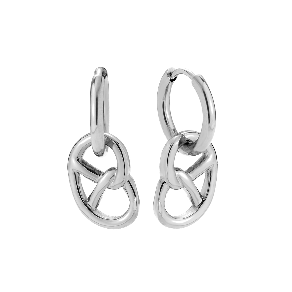 2.5cm Pretzel Edelstahl Ohrringe