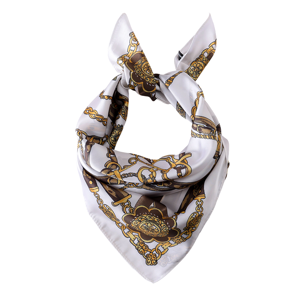 68*68cm Schwarz Brauner Barockkettenmuster Schal