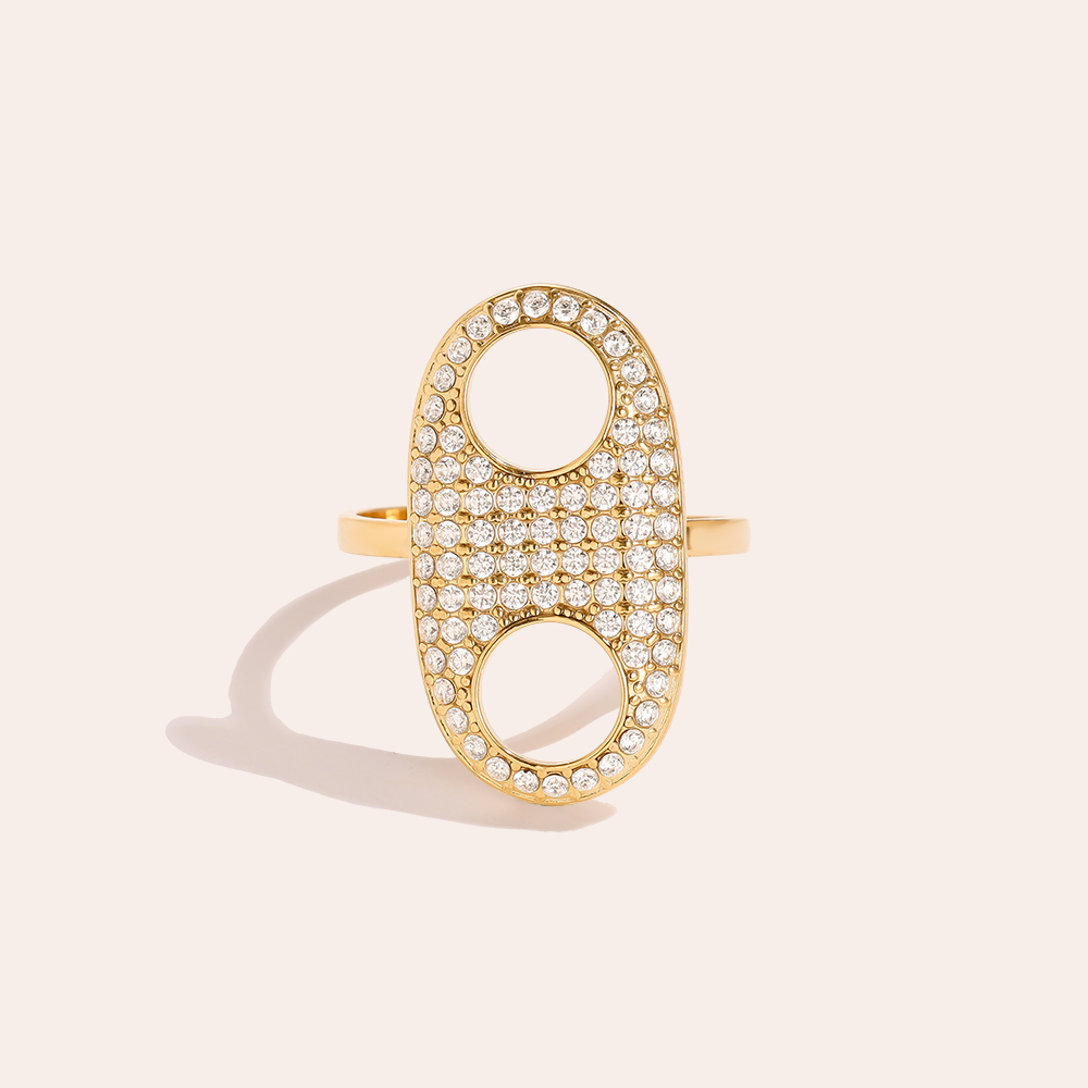 Great Pig Nose Diamond Edelstahl Ring     