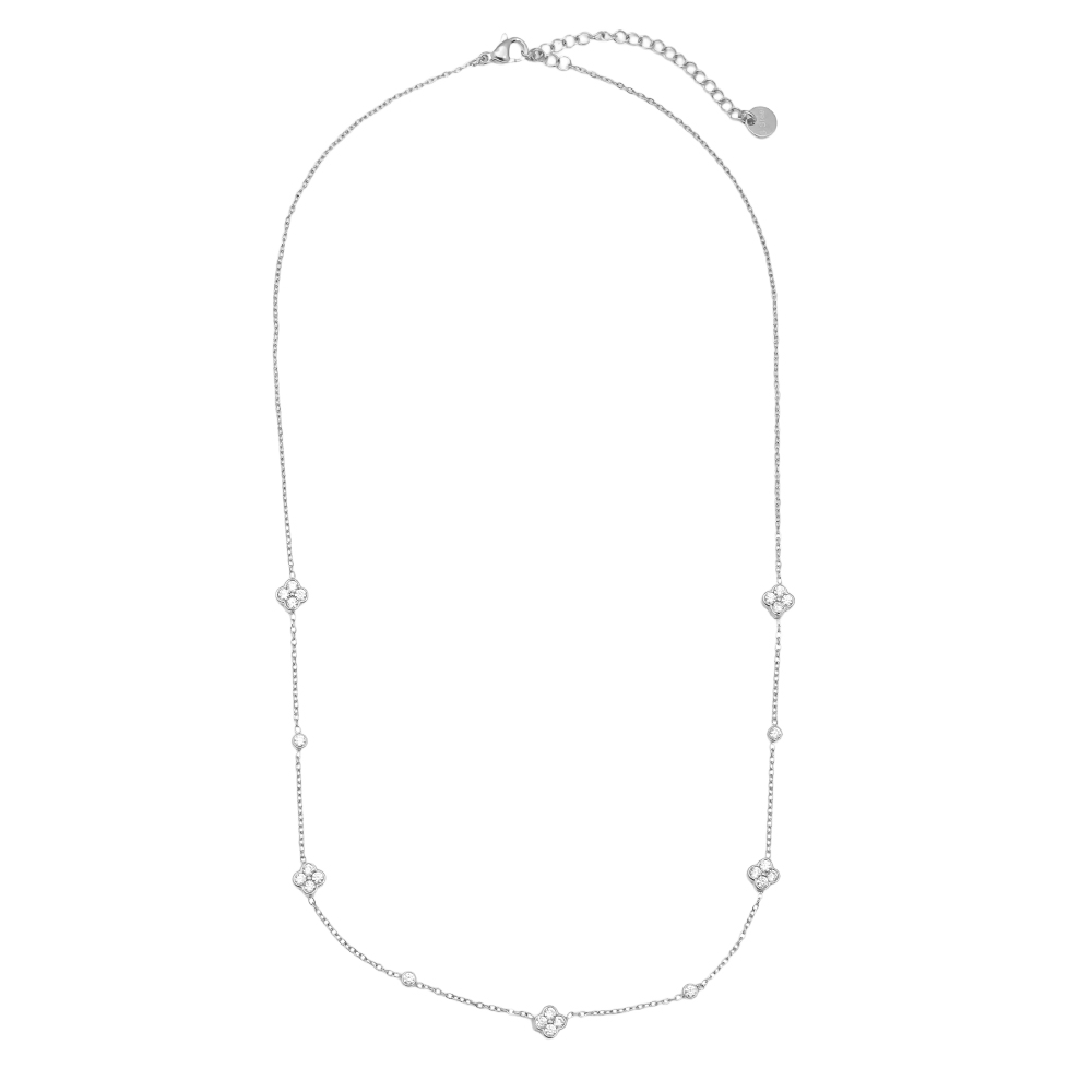 43cm Small Diamond Flower Edelstahl Halskette   