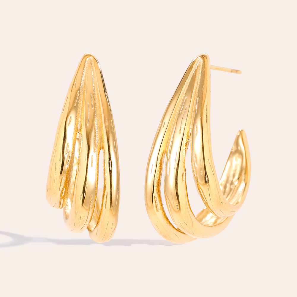 1.3*3cm Drop Feeling Edelstahl Ohrringe         