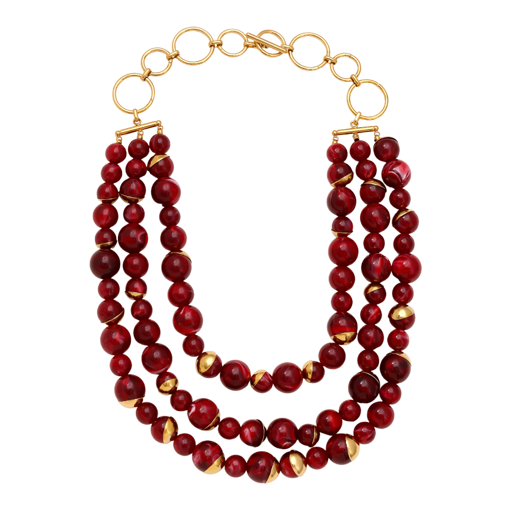 48cm Pefect Acrylic Beaded Edelstahl Halsketten