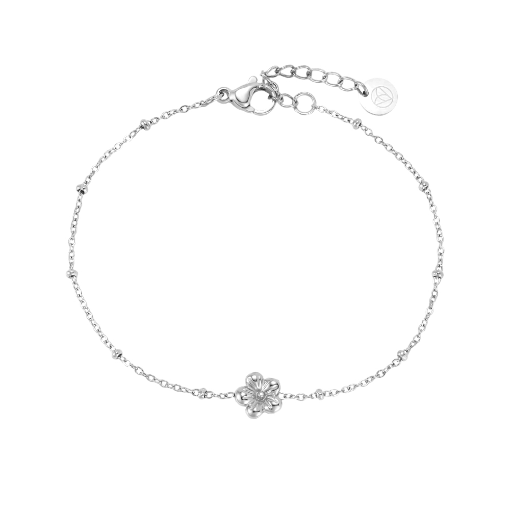 17cm Mini Blüten Edelstahl Armband 