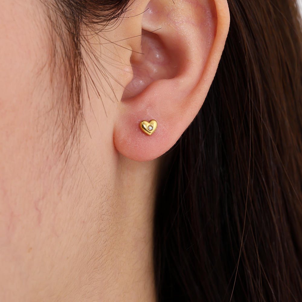 4mm Diamond In Heart Edelstahl Piercing    