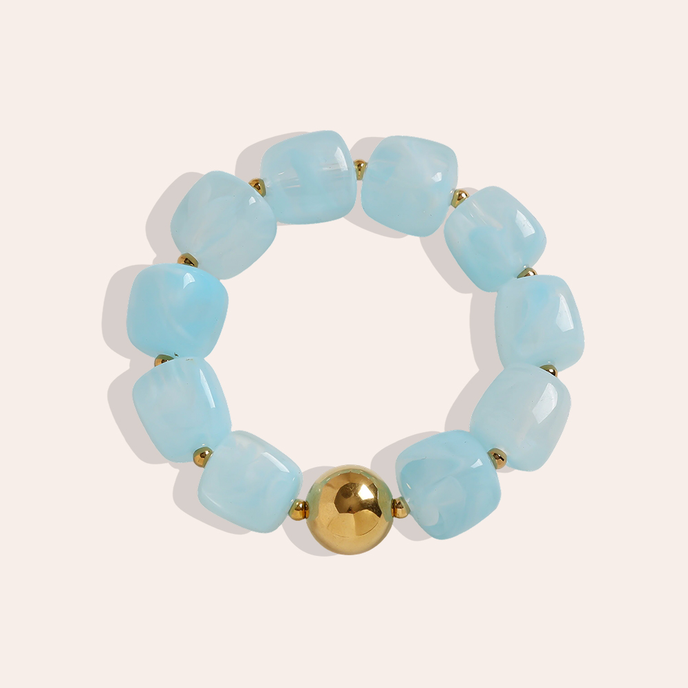 Verstellbarer Harz quadratisch runder Form Edelstahl Armband