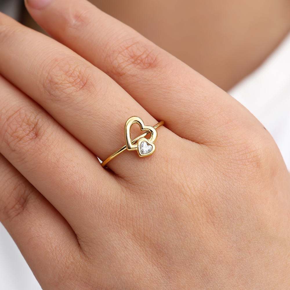 Sweet Hearts Edelstahl Ring          