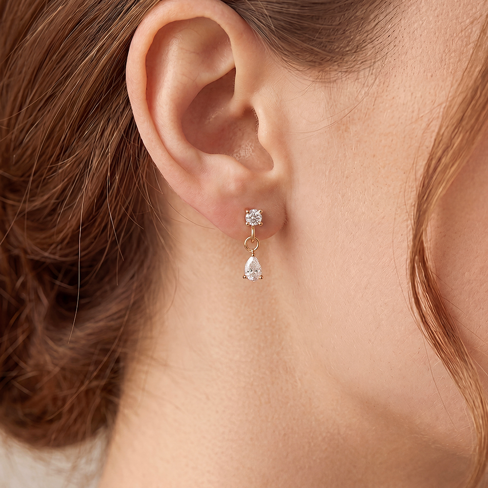 Edelstahl Ohrringe 10mm mini Zirkonia  