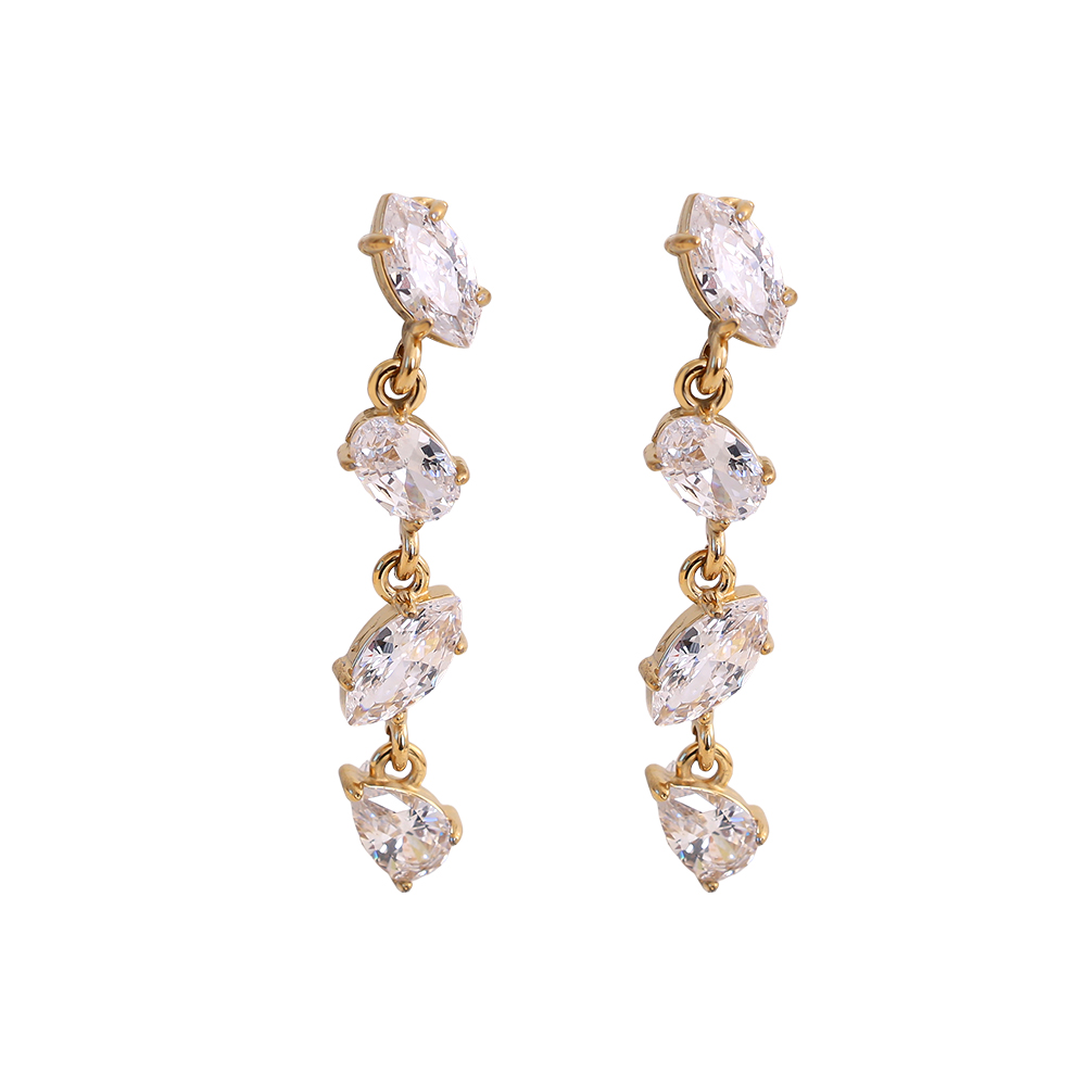 35mm Minimalistische Spitzovale Edelstahl Ohrringe