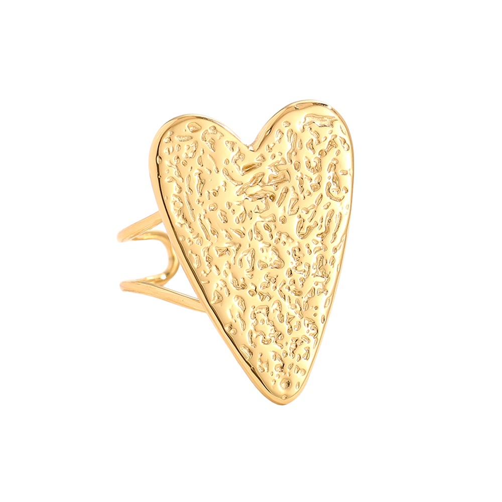Uneven Sharp Heart Edelstahl Ring 