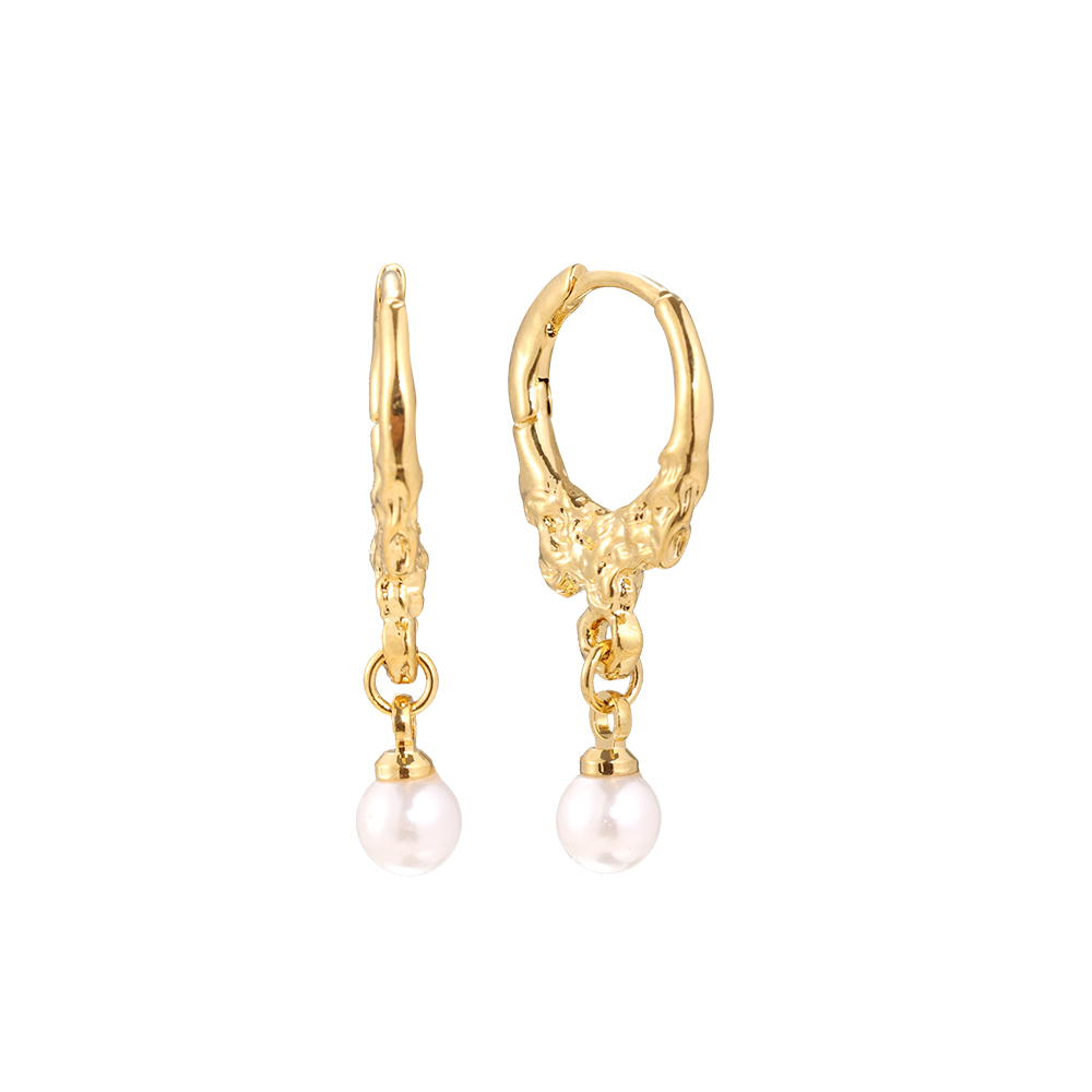 Edelstahl Ohrringe Stylish Lava With Pearl