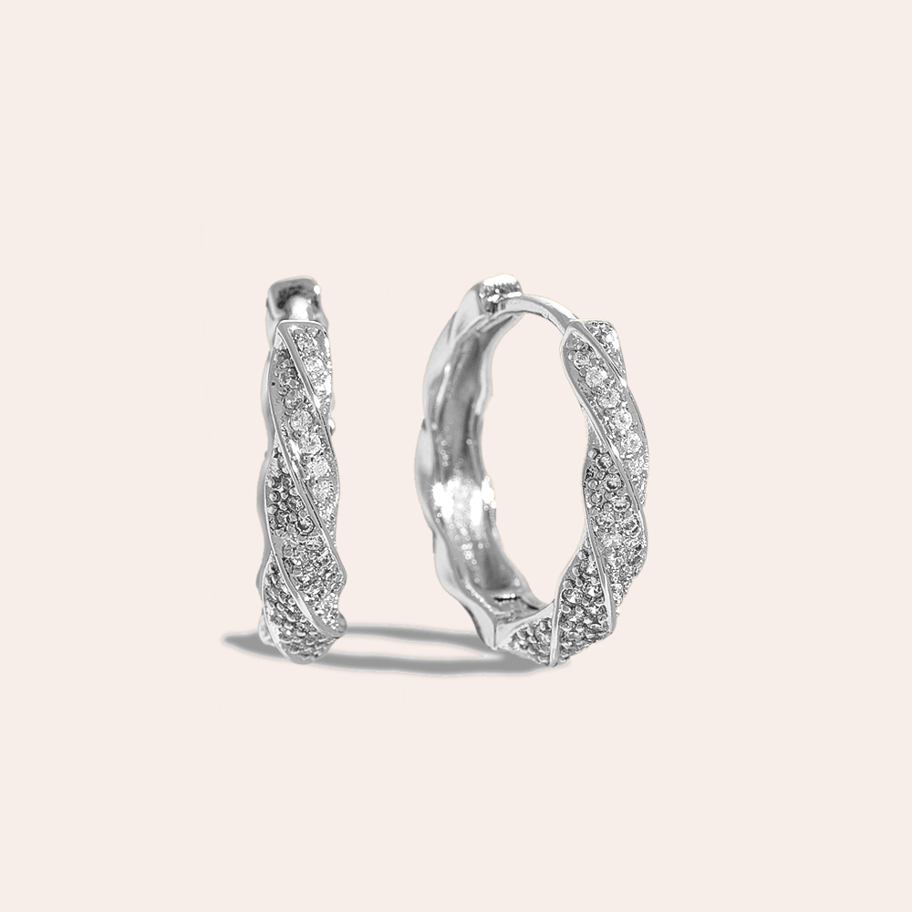 Vergoldete Ohrringe Mini Diamonds In Hoop