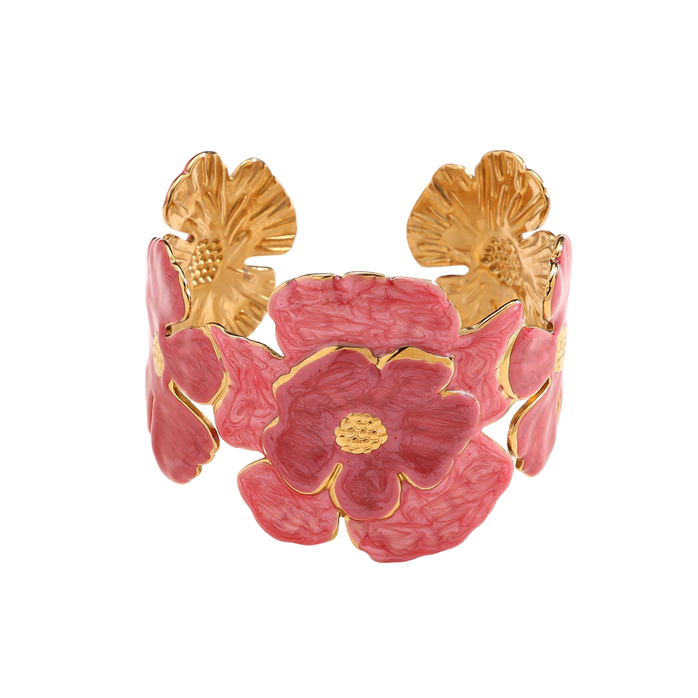 Edelstahl Armband Verstellbarer schöne große Blumen