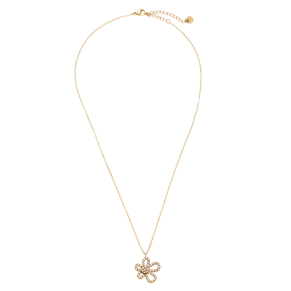 40cm Cool Diamond Flower Edelstahl Halskette  