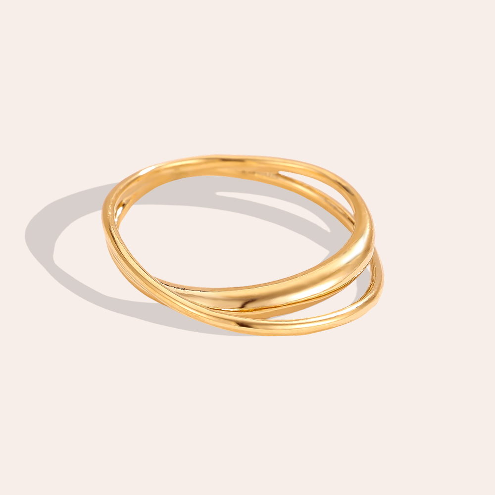 Premium Doppel Edelstahl Ring 