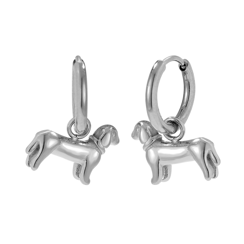 2cm Cute Dog Edelstahl Ohrringe   