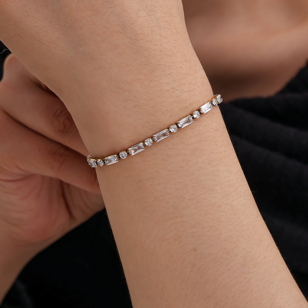 Edelstahl Armkette 16cm Diamond Cube And Dot Chain