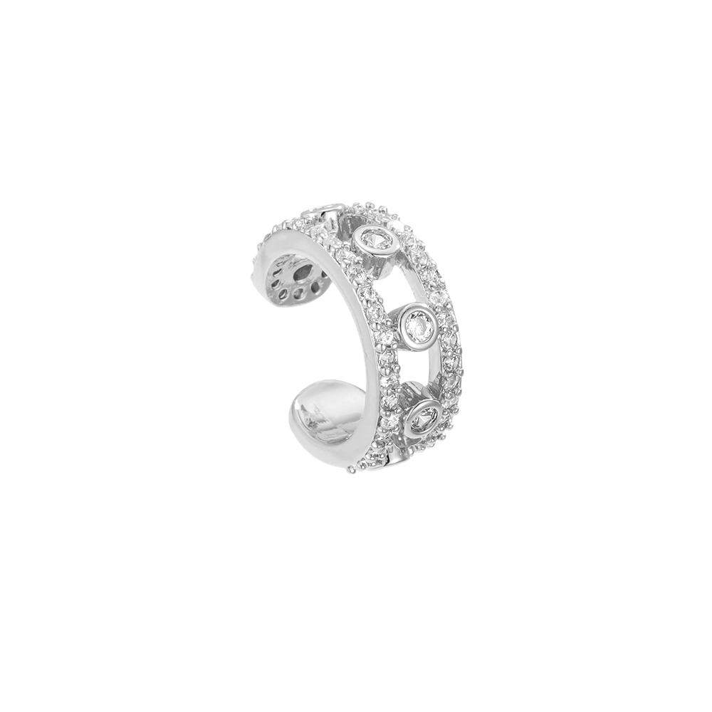 15mm Doppelketten Zirkonia Vergoldete Ear-cuffs