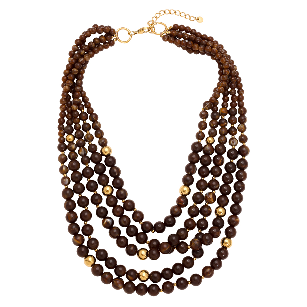 48cm Acrylic Beaded Edelstahl Halsketten