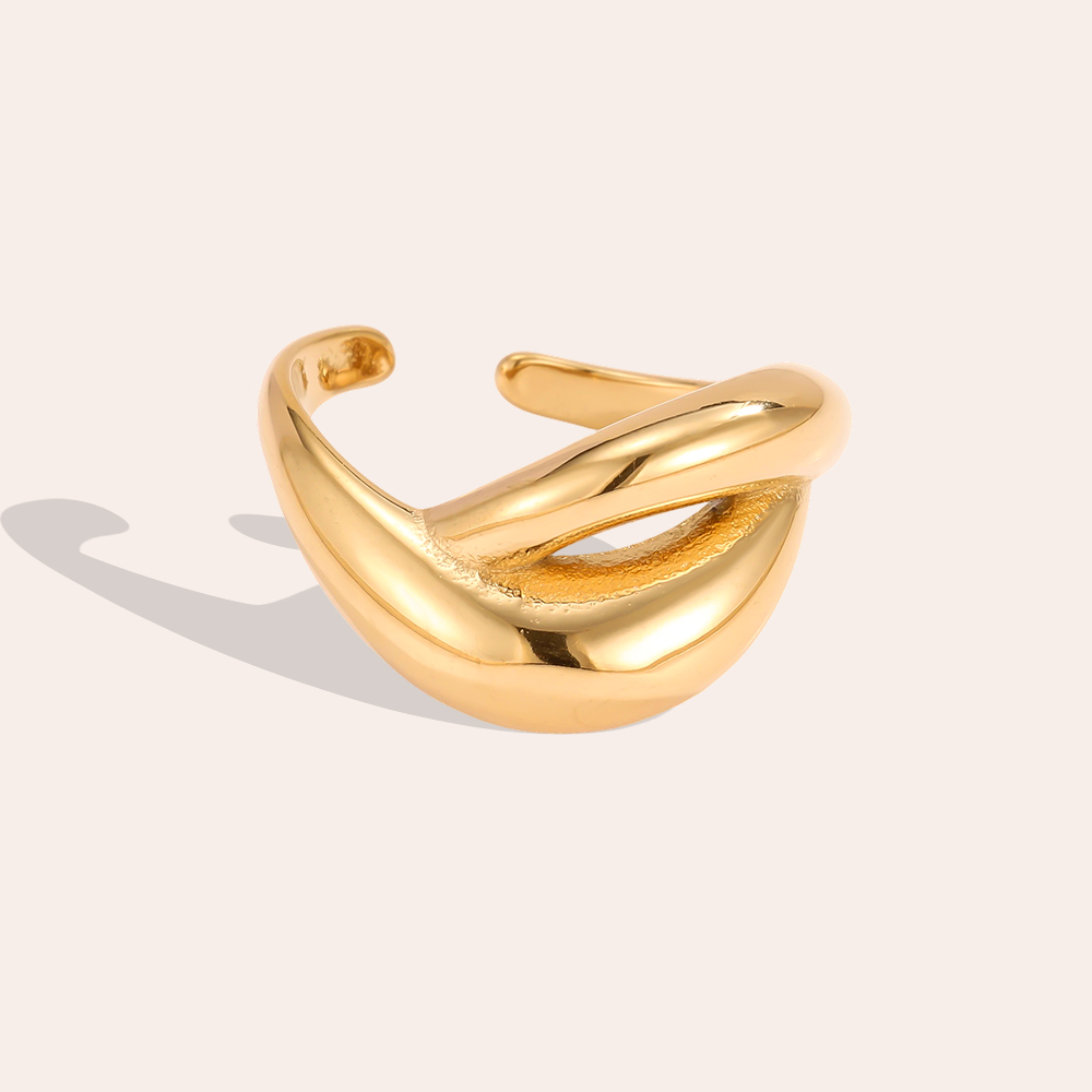 Edelstahl Ring Verstellbarer Kreuzform 