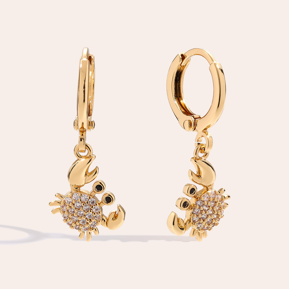 27mm Seecrabs Diamond Vergoldete Ohrringe