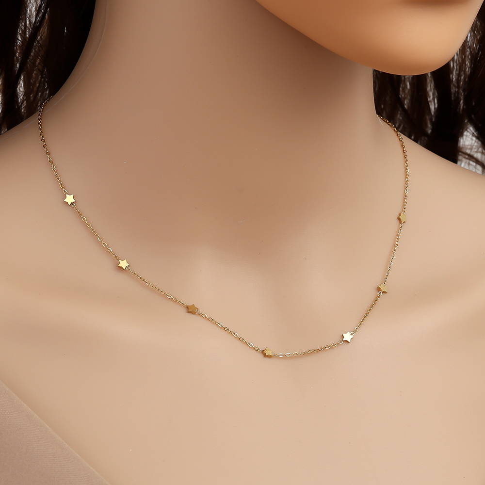 40cm Mini Stars Chain Edelstahl Halskette    