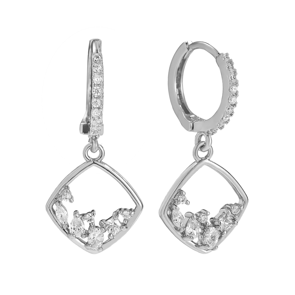 27mm Lovely Diamonds Frame Vergoldete Ohrringe   