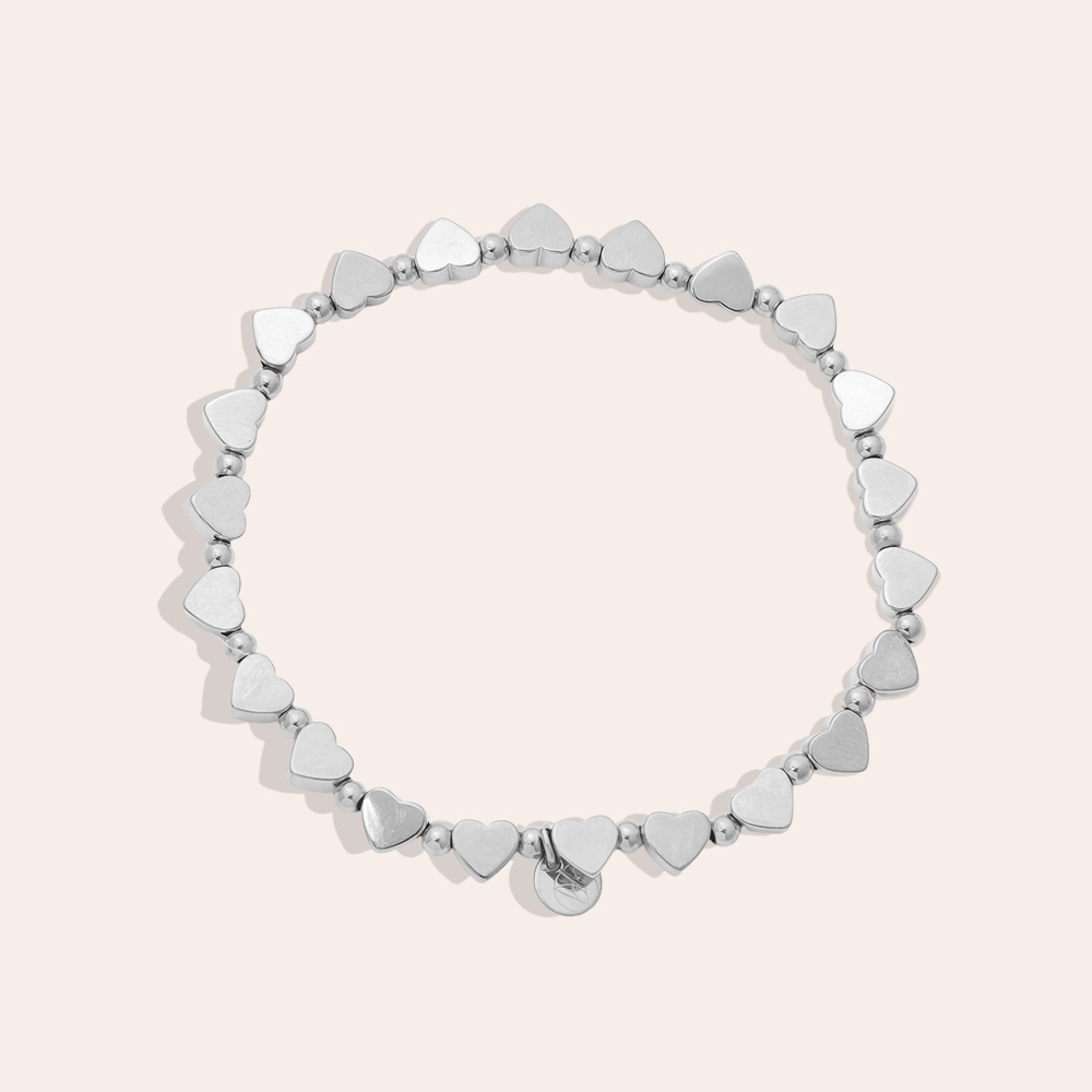 Elastic Heart Chain Edelstahl Armkette     