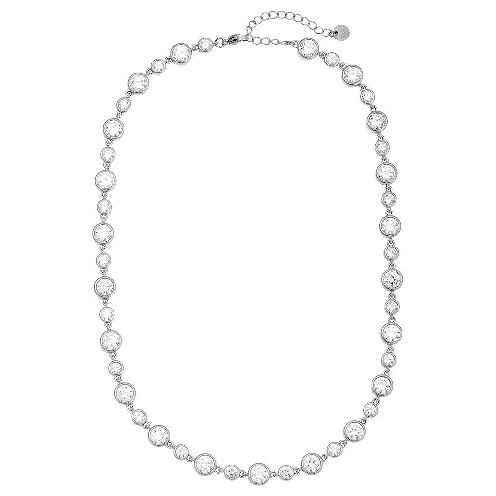 40cm Fancy Round Diamond Chain Edelstahl Halskette 