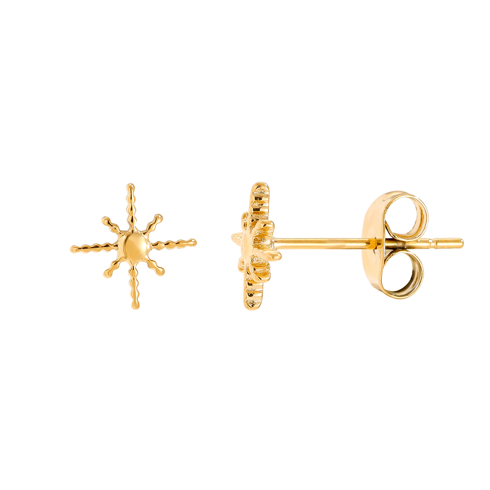 8mm Sharp Star Edelstahl Ohrringe       