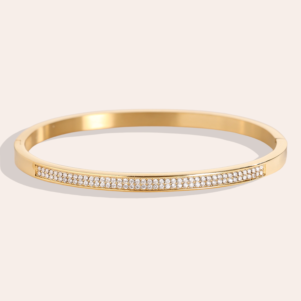 6cm Nice Diamond Edelstahl Armreif