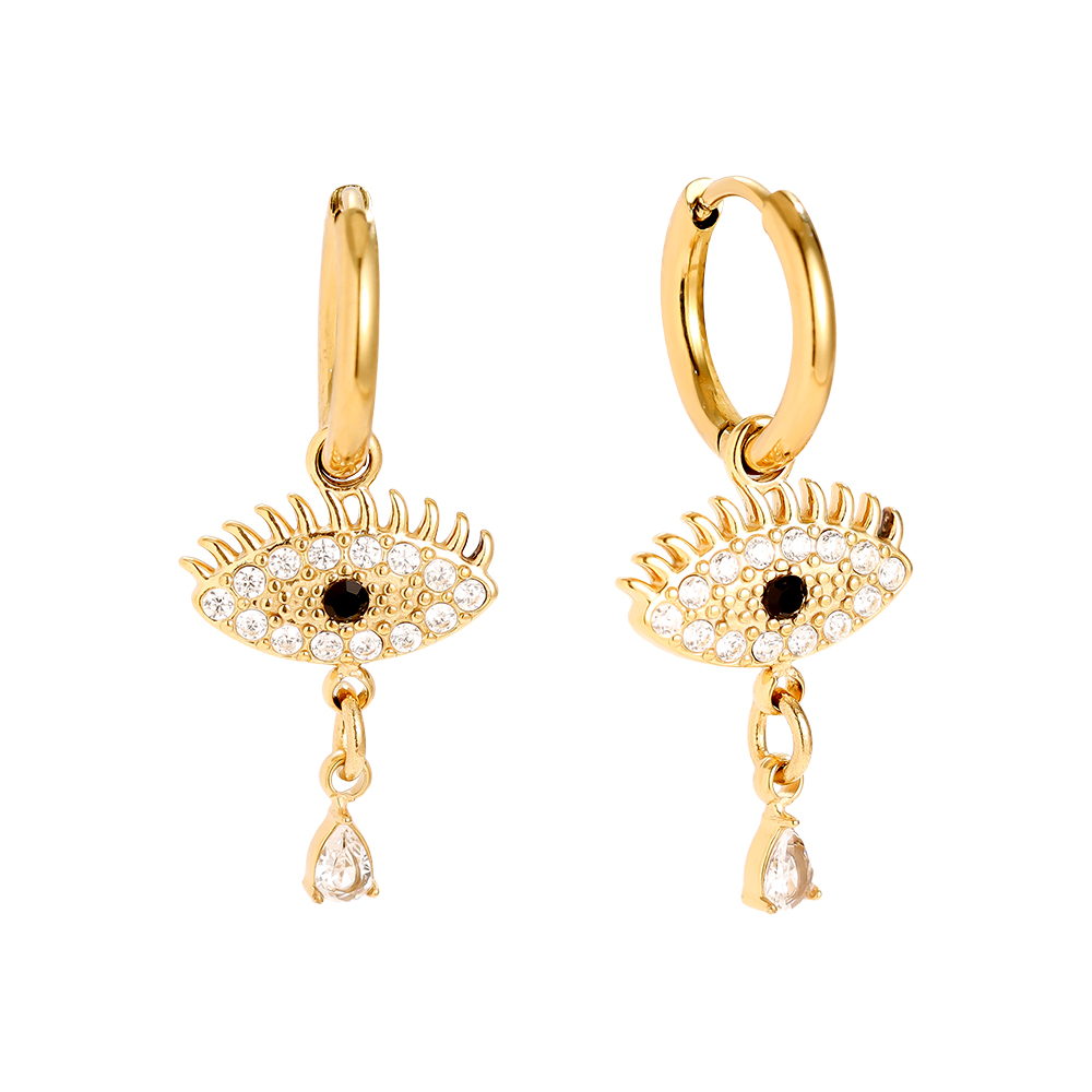 2cm Diamond Eye Edelstahl Ohrringe   