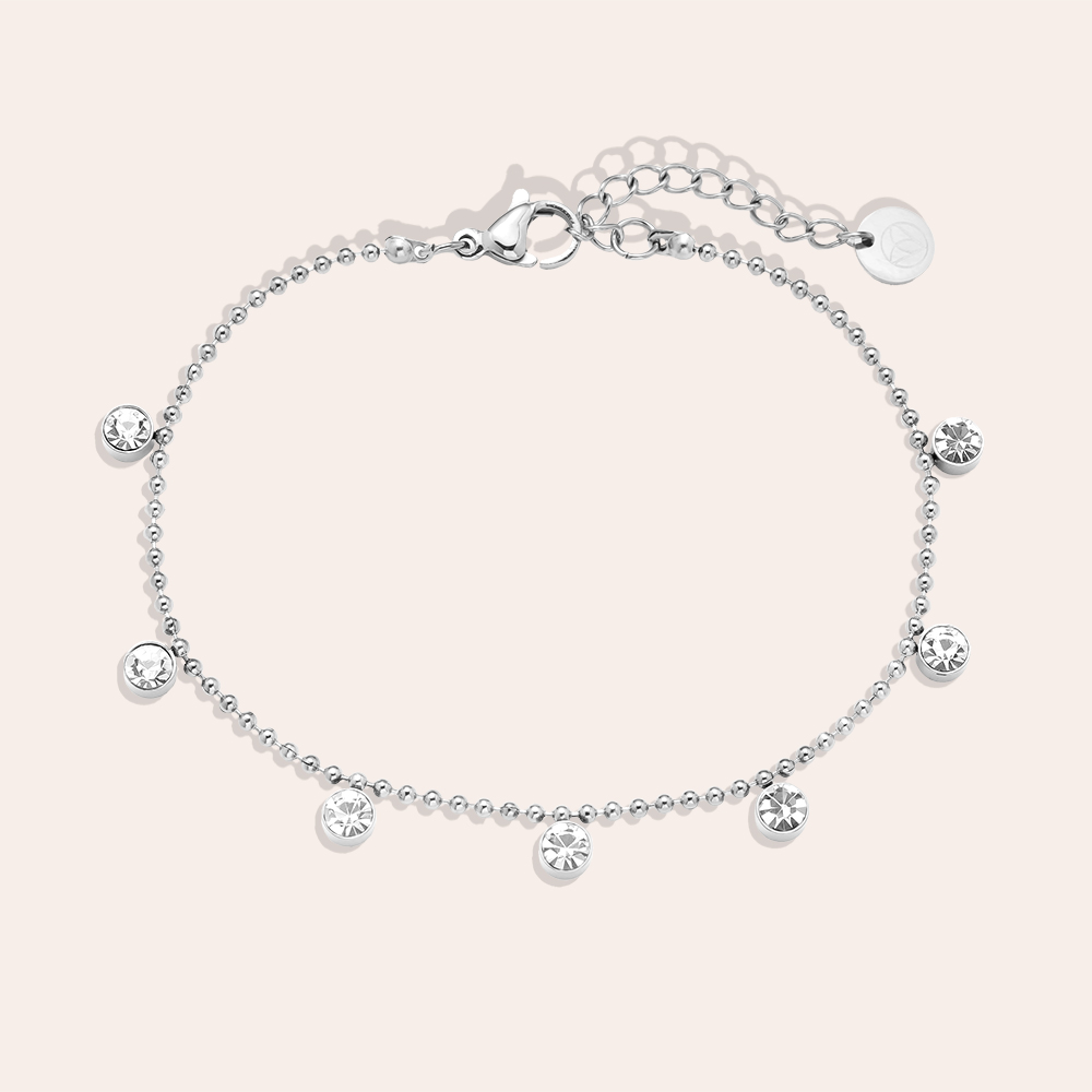 17cm Nice Diamond Dots Edelstahl Armband  